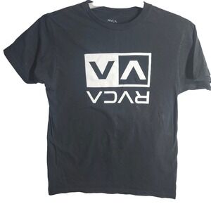 RVCA T Shirt Mens Medium M Black Graphic Tee Balance of Opposites‎ PM Tenore